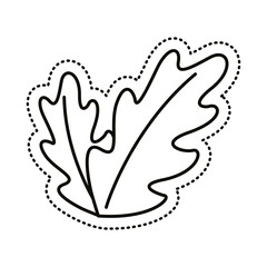 leafs plant sticker line style icon