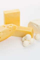 Set of different types of cheese