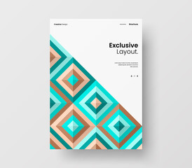 Brochure front page design layout. Vertical corporate identity A4 report cover. Modern abstract geometric vector business presentation illustration template.