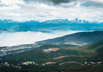 Fototapeta premium landscape with mountains Tierra del Fuego Ushuaia Argentina