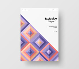 Obraz na płótnie Canvas Brochure front page design layout. Vertical corporate identity A4 report cover. Modern abstract geometric vector business presentation illustration template.