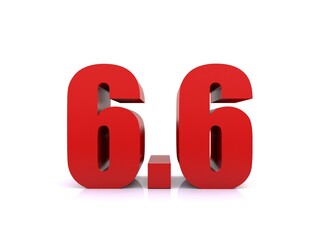 6.6 Shopping day sale on wihte background. 6 June sale poster template. 3d rendering