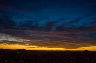 Sunrise over the Mojave desert - arial timelapse