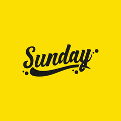 Sunday Lettering Quote Fashion, Vector, Illustration