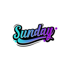 Sunday Lettering Quote Fashion, Vector, Illustration