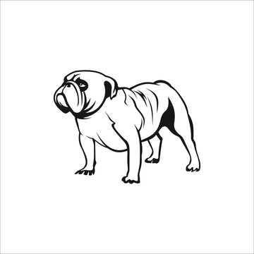 Bulldog logo design icon vector silhouette