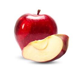 Red apple friut isolated on white background