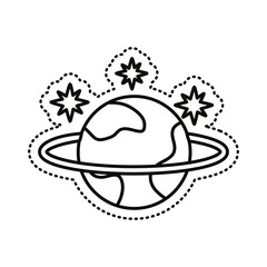 saturn planet sticker line style icon