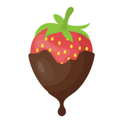 
Strawberry dipped in chocolate, party treat

