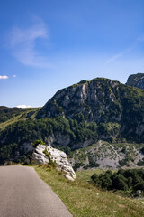 Fantastic mountains of Montenegro. Picturesque mountain landscape of Durmitor National Park, Montenegro, Europe, Balkans, Dinaric Alps, UNESCO World Heritage Site