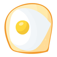 
A bread slice with fry egg on it representing breakfast food
