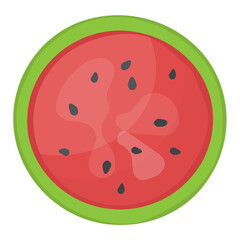 
Red fruit with seeds inside, healthy summer fruit slice of watermelon
