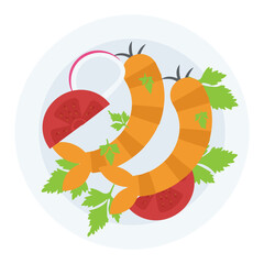 
A platter of seafood with grilled prawns
