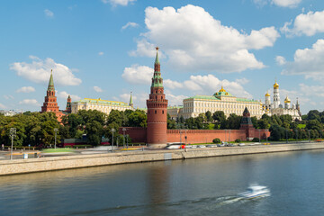 Day view of Moscow Kremlin from the Big Stone Bridge.