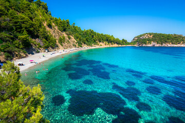 Amazing beach Stafilos, Skopelos, Greece.