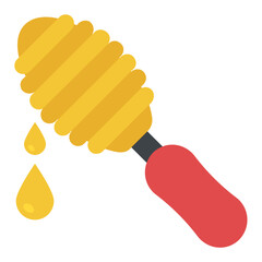 
Honey drops from honey dipper 
