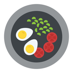 
Superfood salad mixed with peas and hard-boiled egg 
