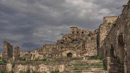 Golkonda is an ancient Indian fortress in the city of Hyderabad in the state of Telangana