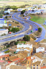 Nice cityscape aerial view colorful painting looks like picture