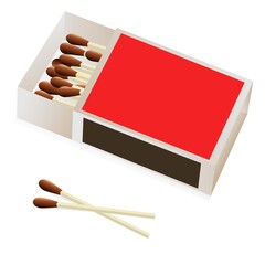 Safety match. Safety match isolated, printable. Safety match vector illustration on white background.