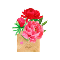 Hand painted watercolor element isolated Valentine's day gift