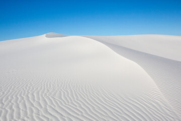 View of white sand dunes in White Sands National Monument