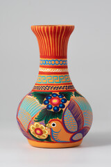 Mexican vase with amazing and colorful decoration, Mexican crafts