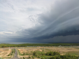 The storm clouds over the Cuban coast.