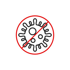 Stop sign coronavirus icon. 2019-nCoV Coronavirus Bacteria. Vector.
