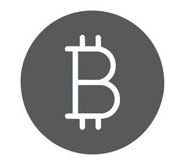 Bitcoin flat icon on white background