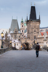 Charles Bridge on Vltava river in Prague, Czech Republic