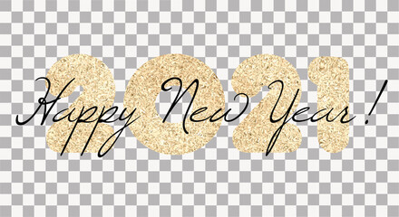 2021 new year on transparent background. Vector illustration background for new year's eve and seasonal holidays flyers, greetings and invitations. © Rita Kostor
