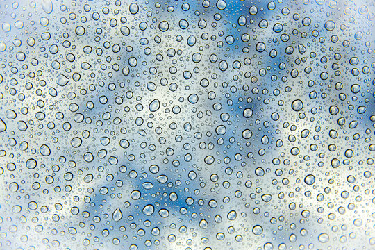 Close up of water drops on sunroof