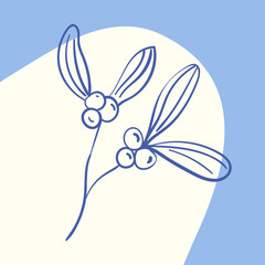 mistletoe symbol of christmas and new year to decorate photo cards and magazine pages
