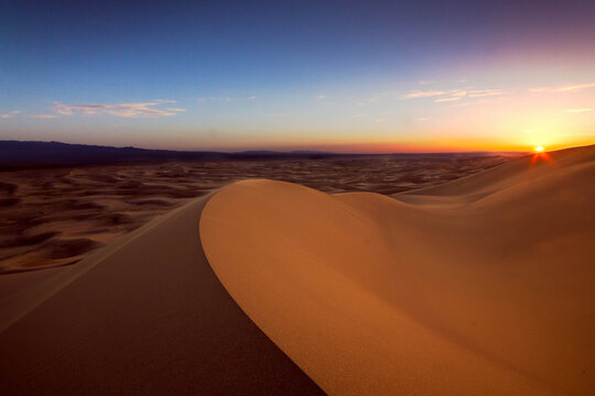 Scenic view of Gobi Desert during sunset