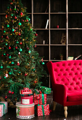 beautifully decorated New Year's space. christmas decor