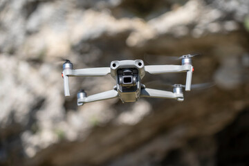Close-up of a drone while flying.