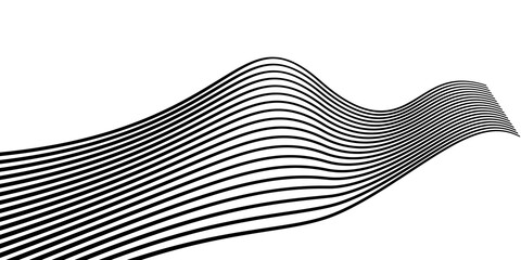 Abstract black and white curved lines.