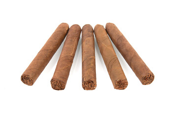 Cuban cigars isolated on white background