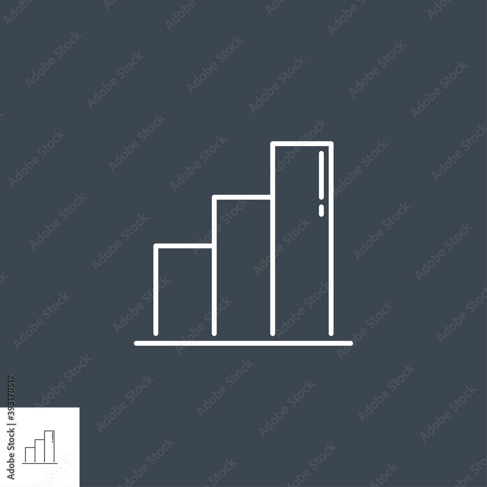 Wall mural bar chart related vector line icon. isolated on black background. editable stroke.