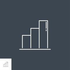 Bar Chart Related Vector Line Icon. Isolated on Black Background. Editable Stroke.