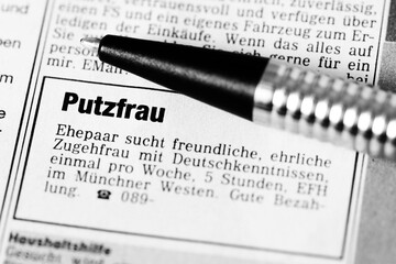 Obraz premium Putzfrau gesucht