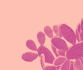 Trendy tropical Pop art Cactus on Colorful background. Fashion minimal concept. Creative poster style, fashionable design. Retro 80s creative cactus pattern