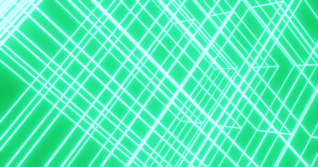 Render with green neon mesh