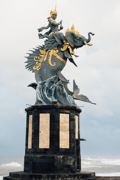 Beautifu statue adorns the coast in Bali