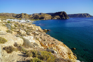 Las Negras bay with its white pueblo tucked amidst volcanic rocks