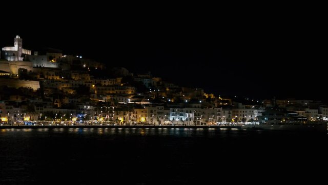 Ibiza fort castle Dalt Vila at night