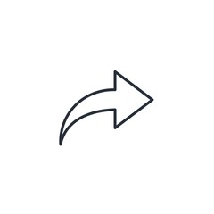 Share vector icon, arrow symbol. Simple line illustration for web or mobile app.