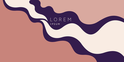 Poster with dynamic waves. Vector illustration in minimal style. Abstract background.