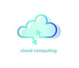 Cloud technology. storage sign, Cloud computing, big data Concept illustration and background.
